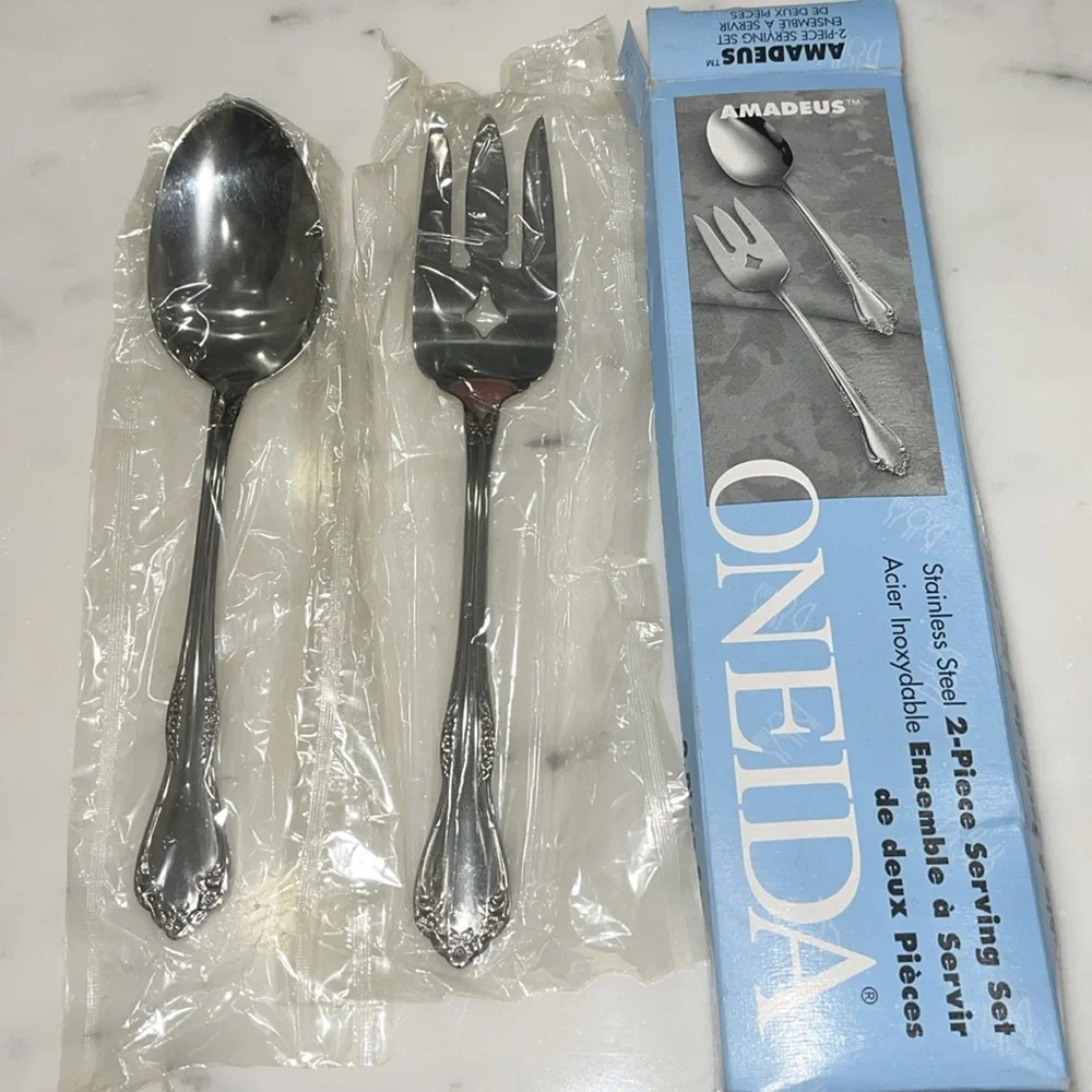 Oneida MANSFIELD Amadeus 2 pc Serving Set Stainless Steel NIB